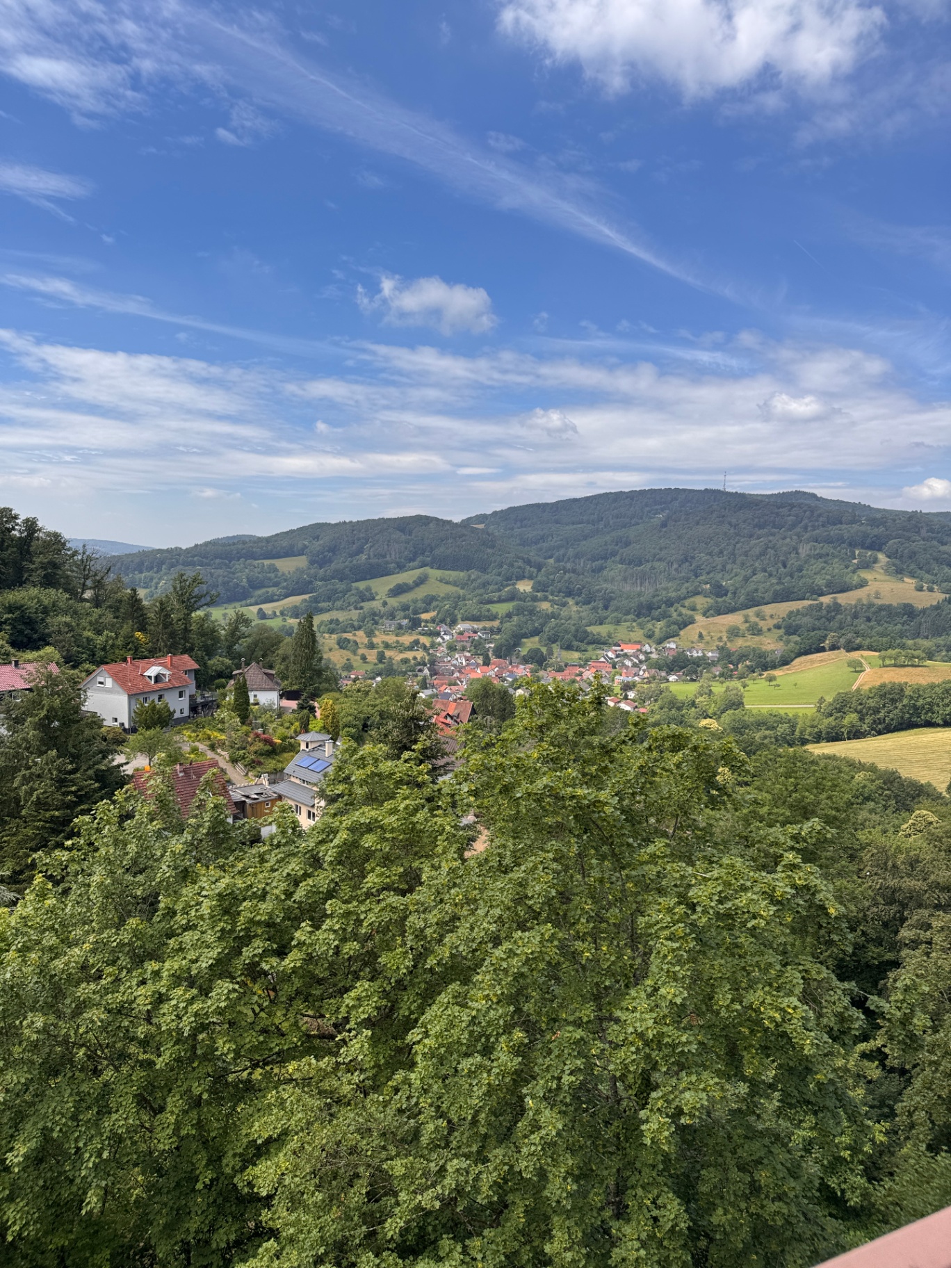 Blick über Lindenfels und den Odenwald